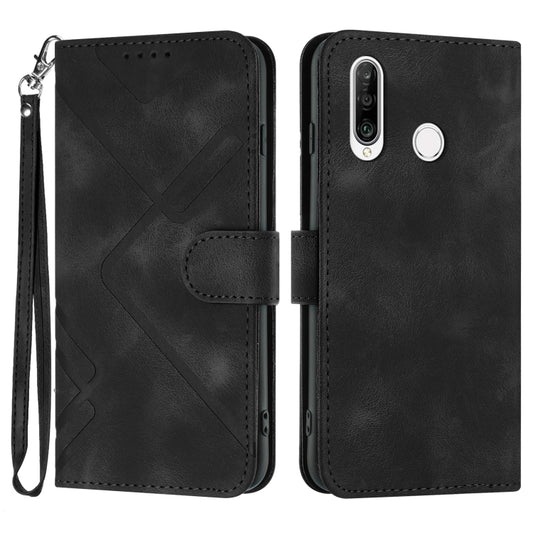 For Honor 20S Russia /20 lite Russia  Line Pattern Skin Feel Leather Phone Case(Black) - Honor Cases by buy2fix | Online Shopping UK | buy2fix