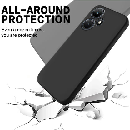 For Infinix Hot 30 Pure Color Liquid Silicone Shockproof Phone Case(Black) - Infinix Cases by buy2fix | Online Shopping UK | buy2fix