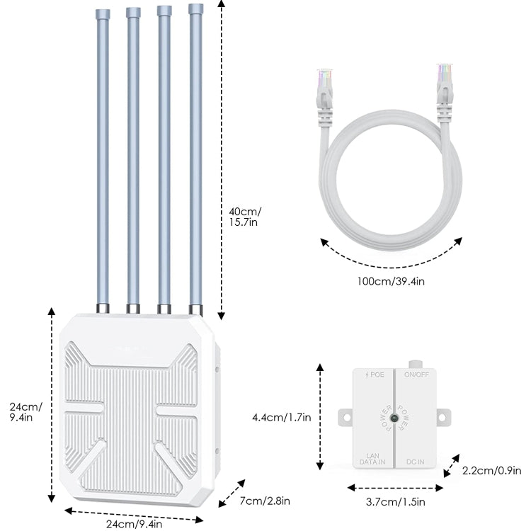 Wavlink WN573HX1 WiFi 6 AX1800 Dual Band Long Range Outdoor WiFi Extender(EU Plug) - Broadband Amplifiers by buy2fix | Online Shopping UK | buy2fix