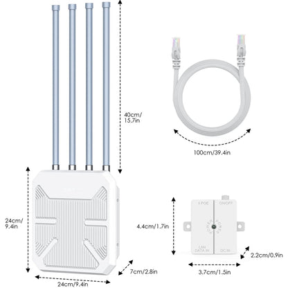 Wavlink WN573HX1 WiFi 6 AX1800 Dual Band Long Range Outdoor WiFi Extender(UK Plug) - Broadband Amplifiers by buy2fix | Online Shopping UK | buy2fix