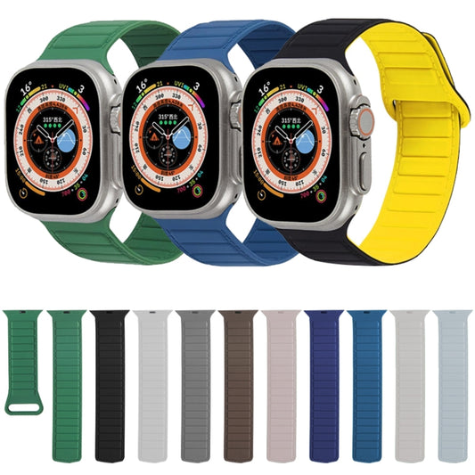 For Apple Watch 8 45mm Loop Magnetic Silicone Watch Band(Starlight Orange) by buy2fix