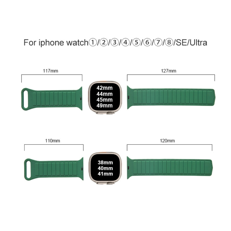 For Apple Watch 8 45mm Loop Magnetic Silicone Watch Band(Starlight Orange) by buy2fix