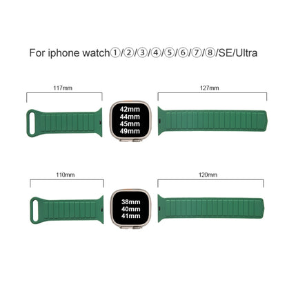 For Apple Watch 8 45mm Loop Magnetic Silicone Watch Band(Starlight Orange) by buy2fix