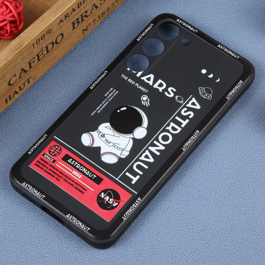 For Samsung Galaxy A81 Astronaut Pattern Silicone Straight Edge Phone Case(Mars Astronaut-Black) by buy2fix