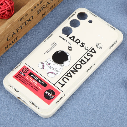 For Samsung Galaxy A03 164mm Astronaut Pattern Silicone Straight Edge Phone Case(Mars Astronaut-White) by buy2fix