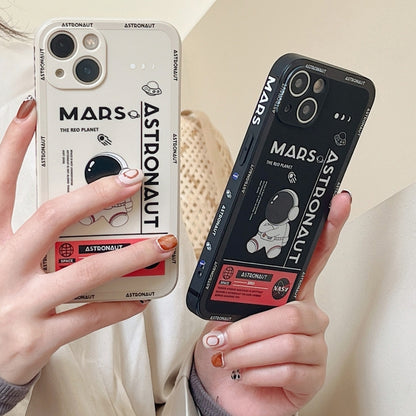 For Samsung Galaxy S20 FE Astronaut Pattern Silicone Straight Edge Phone Case(Flying Astronaut-White) by buy2fix