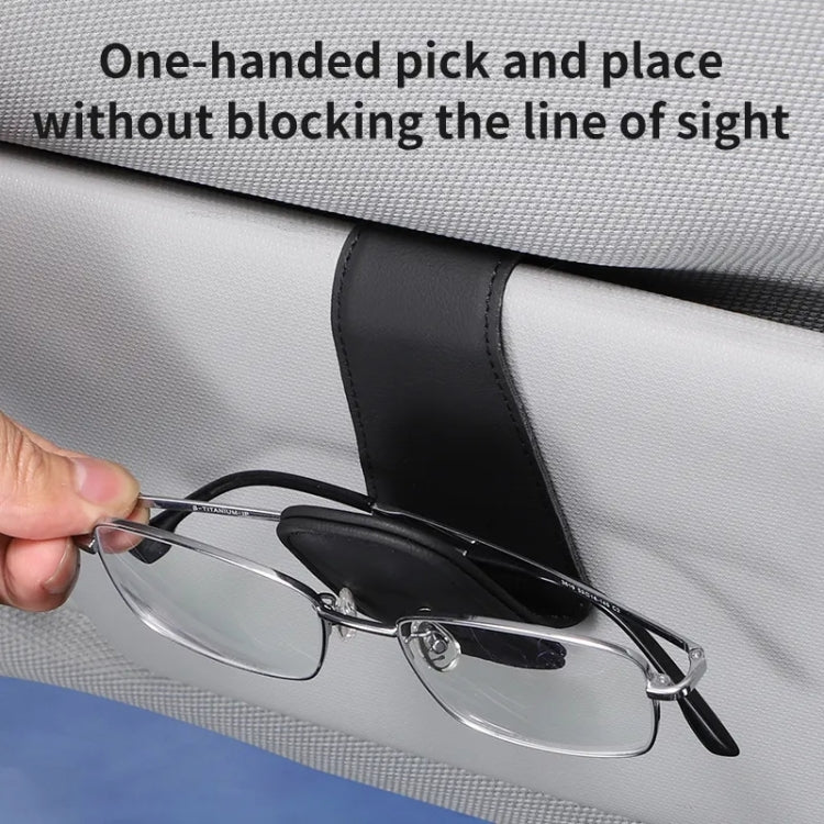 Car Sun Visor Glasses Holder Multifunctional Card Clip Storage Rack(Wine Red) by buy2fix