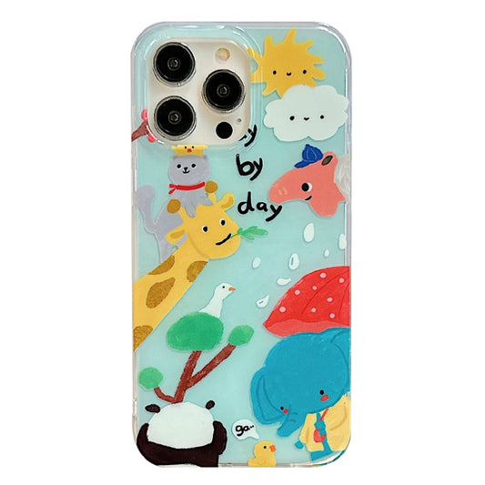 For iPhone 14 IMD Cute Animal Pattern Phone Case(Giraffe) - iPhone 14 Cases by buy2fix | Online Shopping UK | buy2fix