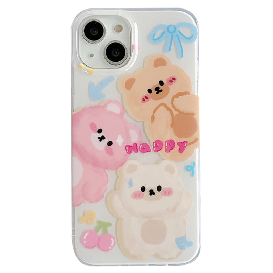 For iPhone 13 IMD Cute Animal Pattern Phone Case(Bear) - iPhone 13 Cases by buy2fix | Online Shopping UK | buy2fix