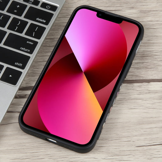 For iPhone 13 Milk Tea Astronaut Pattern Liquid Silicone Phone Case(Ivory Black) by buy2fix