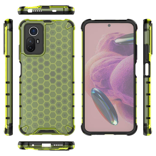 For Xiaomi Note 12S 4G Global Shockproof Honeycomb PC + TPU Phone Case(Green) by buy2fix