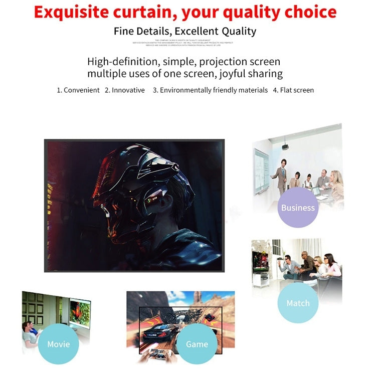 Simple Folding Thin Polyester Projector Film Curtain, Size:150 inch 4:3 - Other by buy2fix | Online Shopping UK | buy2fix