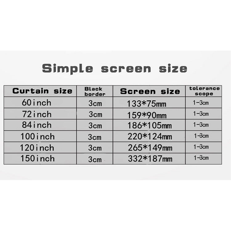 Simple Folding Thin Polyester Projector Film Curtain, Size:150 inch 16:9 - Film Curtains by buy2fix | Online Shopping UK | buy2fix