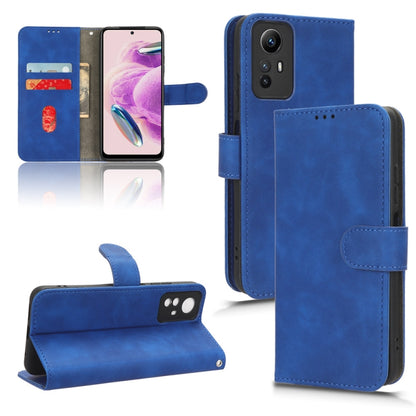 For Xiaomi Redmi Note 12S 4G Skin Feel Magnetic Flip Leather Phone Case(Blue) - Xiaomi Cases by buy2fix | Online Shopping UK | buy2fix