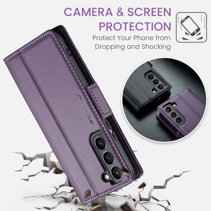 For Samsung Galaxy S21 5G CaseMe 023 Butterfly Buckle Litchi Texture RFID Anti-theft Leather Phone Case(Pearly Purple) - Galaxy S21 5G Cases by CaseMe | Online Shopping UK | buy2fix