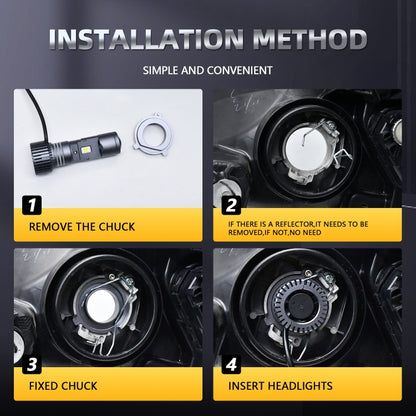 N2 1 Pair H4 Car mini Bifocal LED Lens Headlight(Black) - LED Headlamps by buy2fix | Online Shopping UK | buy2fix
