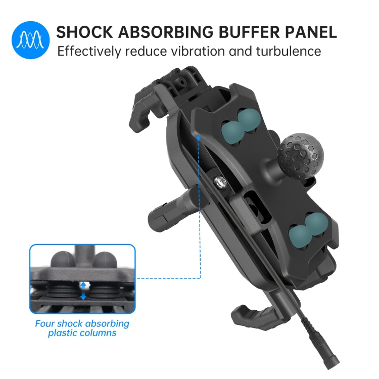 WUPP ZH-1848B1 15W Motorcycle Wireless Fast Charging Phone Navigation Holder, Style:M8 Ball Joint by WUPP