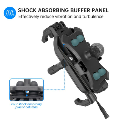 WUPP ZH-1848B1 15W Motorcycle Wireless Fast Charging Phone Navigation Holder, Style:M8 Ball Joint by WUPP