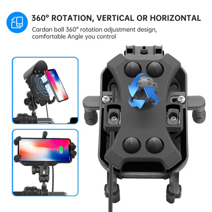 WUPP ZH-1848B1 15W Motorcycle Wireless Fast Charging Phone Navigation Holder, Style:M8 Ball Joint by WUPP