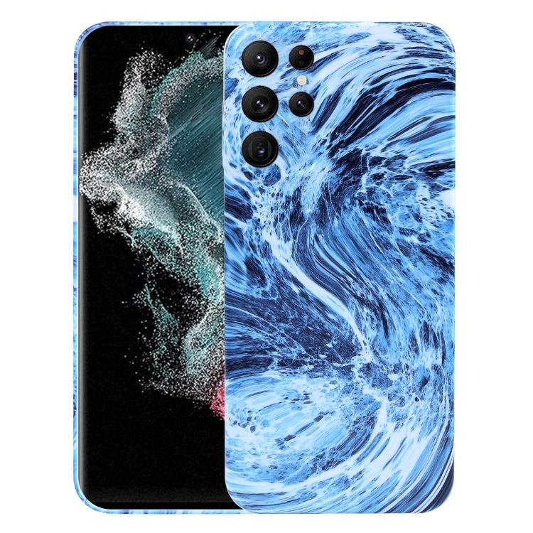 For Samsung Galaxy S22 Ultra 5G Marble Pattern Phone Case(Navy Blue White) - Galaxy S22 Ultra 5G Cases by buy2fix | Online Shopping UK | buy2fix