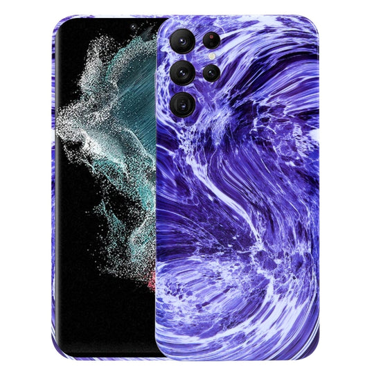 Pour Samsung Galaxy S22 Ultra 5G Coque de téléphone à motif marbre (violet blanc)