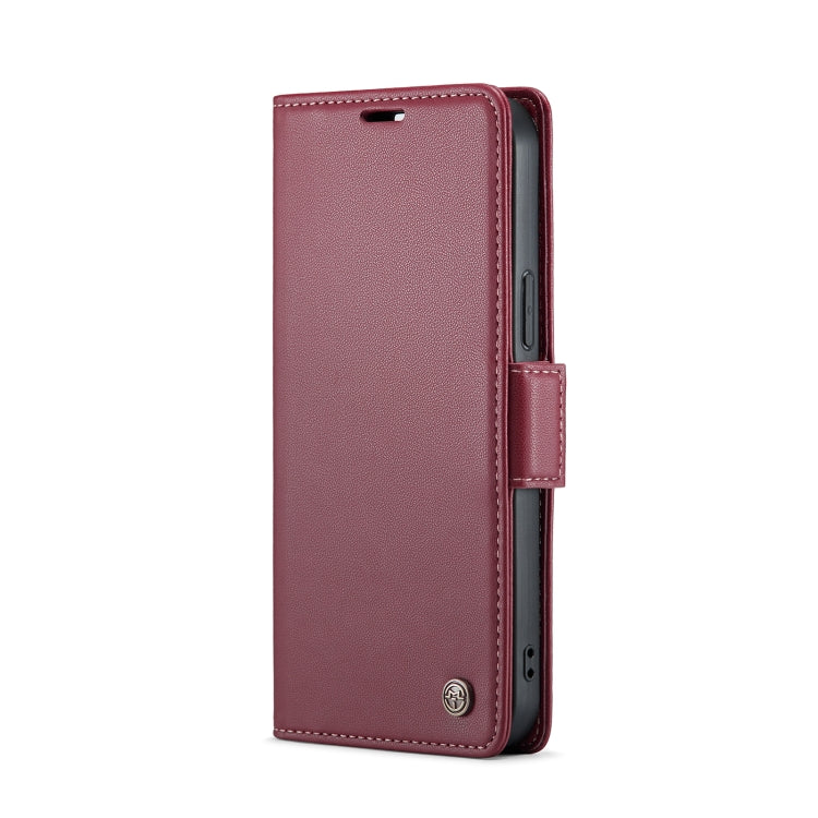 For iPhone 14 Pro CaseMe 023 Butterfly Buckle Litchi Texture RFID Anti-theft Leather Phone Case(Wine Red) - iPhone 14 Pro Cases by CaseMe | Online Shopping UK | buy2fix