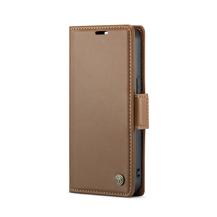 For iPhone 13 mini CaseMe 023 Butterfly Buckle Litchi Texture RFID Anti-theft Leather Phone Case(Brown) - iPhone 13 mini Cases by CaseMe | Online Shopping UK | buy2fix
