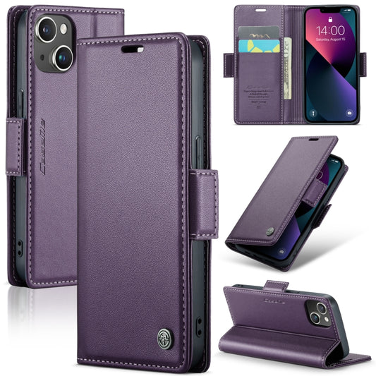 For iPhone 13 mini CaseMe 023 Butterfly Buckle Litchi Texture RFID Anti-theft Leather Phone Case(Pearly Purple) - iPhone 13 mini Cases by CaseMe | Online Shopping UK | buy2fix