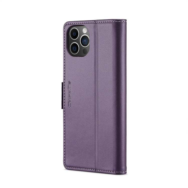 For iPhone 12 Pro Max CaseMe 023 Butterfly Buckle Litchi Texture RFID Anti-theft Leather Phone Case(Pearly Purple) - iPhone 12 Pro Max Cases by CaseMe | Online Shopping UK | buy2fix