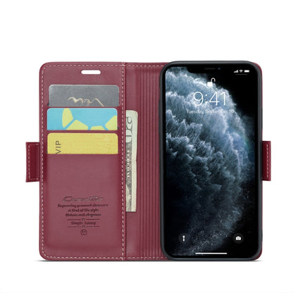 For iPhone 11 Pro CaseMe 023 Butterfly Buckle Litchi Texture RFID Anti-theft Leather Phone Case(Wine Red) - iPhone 11 Pro Cases by CaseMe | Online Shopping UK | buy2fix