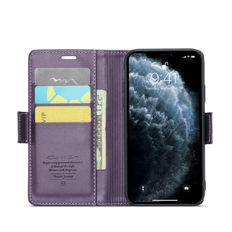 For iPhone 11 Pro CaseMe 023 Butterfly Buckle Litchi Texture RFID Anti-theft Leather Phone Case(Pearly Purple) - iPhone 11 Pro Cases by CaseMe | Online Shopping UK | buy2fix