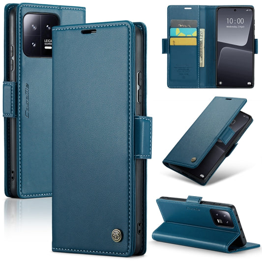 For Xiaomi 13 CaseMe 023 Butterfly Buckle Litchi Texture RFID Anti-theft Leather Phone Case(Blue) - 13 Cases by CaseMe | Online Shopping UK | buy2fix
