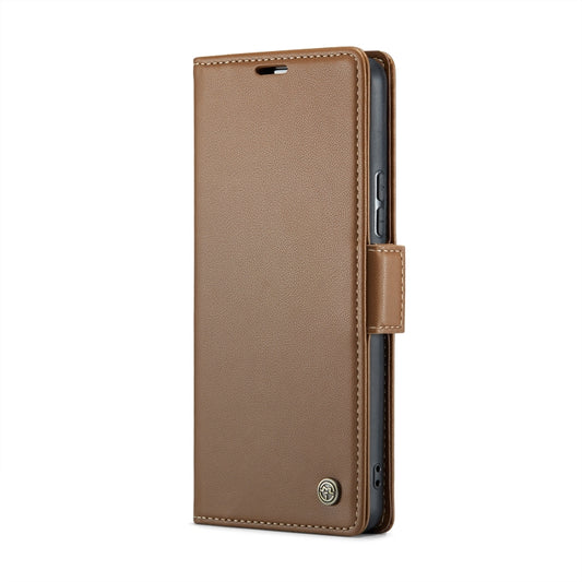 For Xiaomi 13 Lite CaseMe 023 Butterfly Buckle Litchi Texture RFID Anti-theft Leather Phone Case(Brown) by CaseMe