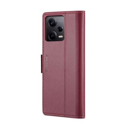 CaseMe 023 Butterfly Buckle Litchi Texture RFID Anti-theft Leather Phone Case For Xiaomi Poco X5 Pro 5G/Redmi Note 12 Pro 5G Global(Wine Red) - Xiaomi Cases by CaseMe | Online Shopping UK | buy2fix