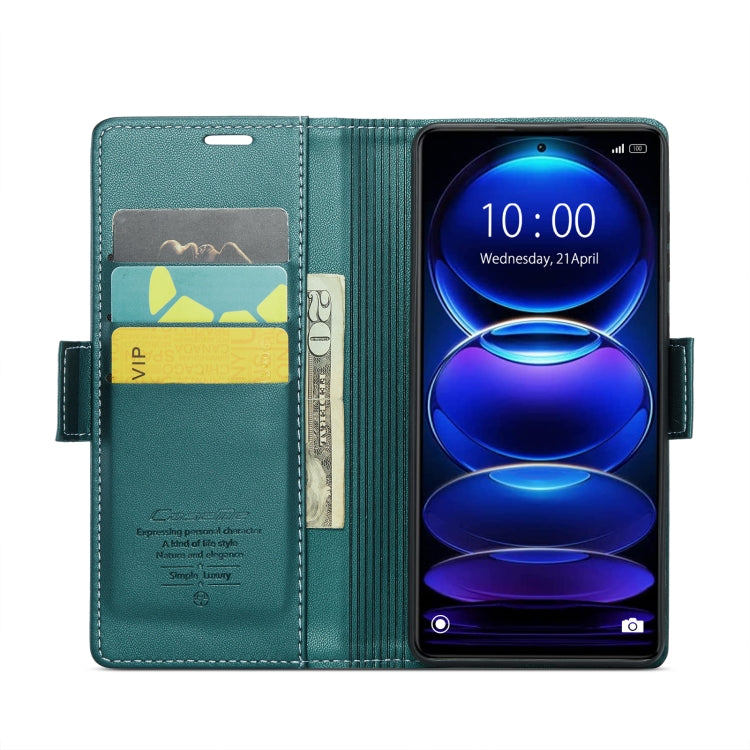CaseMe 023 Butterfly Buckle Litchi Texture RFID Anti-theft Leather Phone Case For Xiaomi Poco X5 Pro 5G/Redmi Note 12 Pro 5G Global(Pearly Blue) - Xiaomi Cases by CaseMe | Online Shopping UK | buy2fix