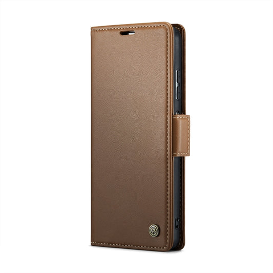 For Xiaomi Redmi Note 12 Pro+ 5G Global CaseMe 023 Butterfly Buckle Litchi Texture RFID Anti-theft Leather Phone Case(Brown) by CaseMe