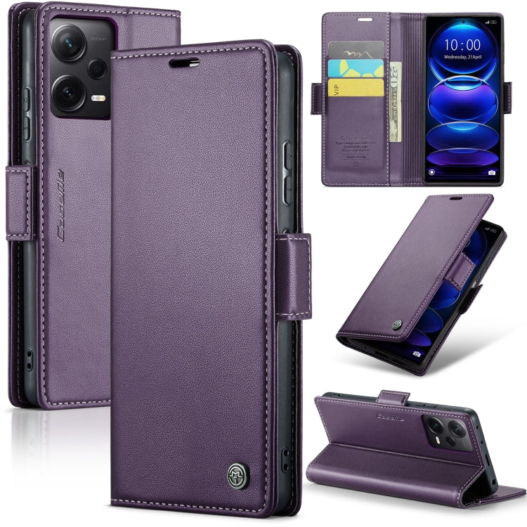 For Xiaomi Redmi Note 12 Pro+ 5G Global CaseMe 023 Butterfly Buckle Litchi Texture RFID Anti-theft Leather Phone Case(Pearly Purple) - Note 12 Pro+ Cases by CaseMe | Online Shopping UK | buy2fix