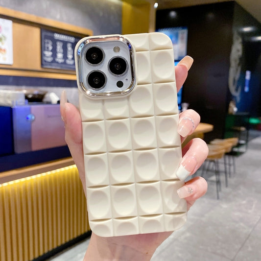 For iPhone 14 Groove Pattern Electroplating TPU Phone Case(White) - iPhone 14 Cases by buy2fix | Online Shopping UK | buy2fix