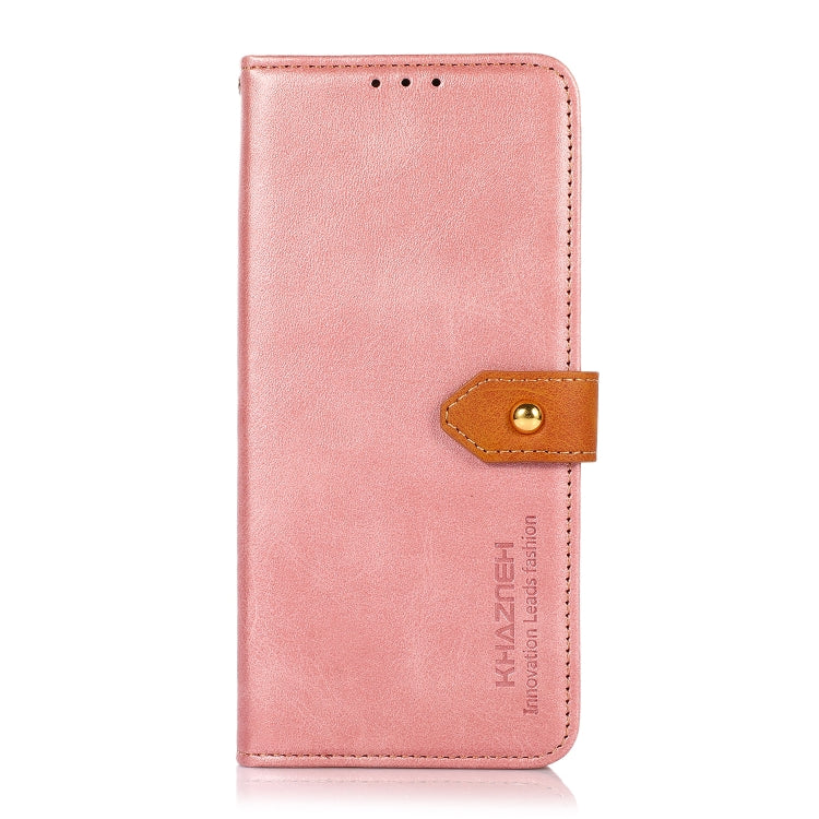 For Xiaomi Redmi Note 12S 4G KHAZNEH Dual-color Cowhide Texture Flip Leather Phone Case(Rose Gold) - Xiaomi Cases by buy2fix | Online Shopping UK | buy2fix