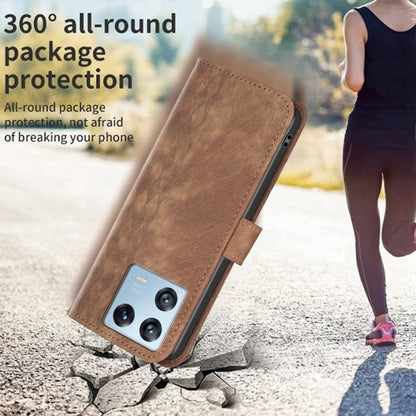 For Xiaomi 13 Pro Plaid Embossed Leather Phone Case(Brown) - 13 Pro Cases by buy2fix | Online Shopping UK | buy2fix