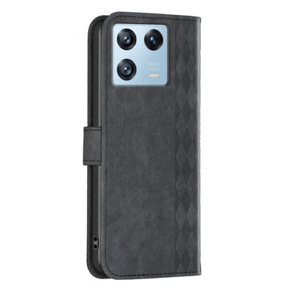 For Xiaomi 13 Pro Plaid Embossed Leather Phone Case(Black) - 13 Pro Cases by buy2fix | Online Shopping UK | buy2fix