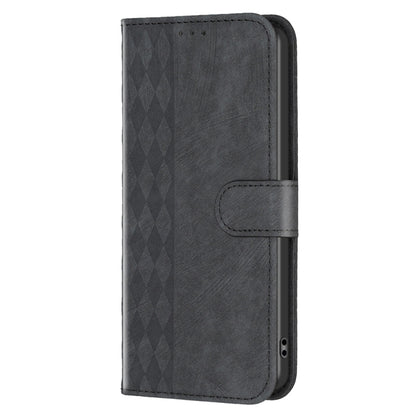 For Xiaomi Redmi 10 5G / Note 11E Plaid Embossed Leather Phone Case(Black) - Xiaomi Cases by buy2fix | Online Shopping UK | buy2fix