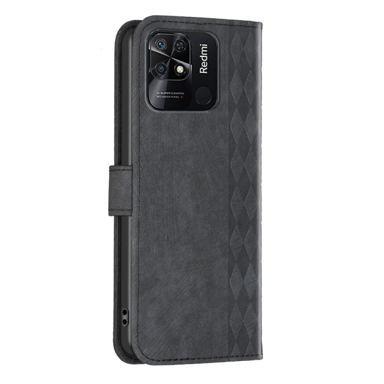 For Xiaomi Redmi 10C Plaid Embossed Leather Phone Case(Black) - Xiaomi Cases by buy2fix | Online Shopping UK | buy2fix