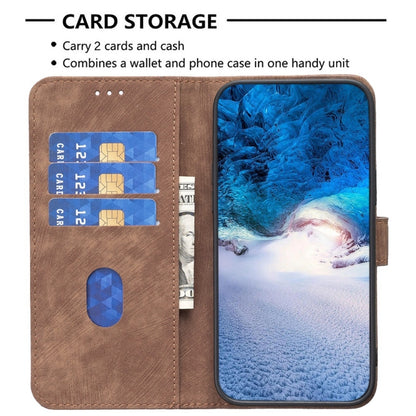 For Xiaomi Redmi Note 12 5G Global Plaid Embossed Leather Phone Case(Brown) by buy2fix