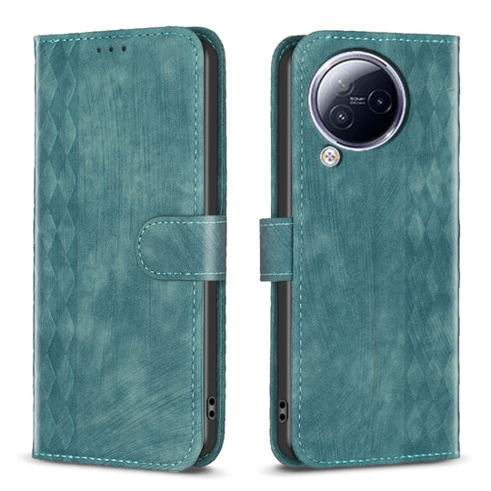 For Xiaomi Civi 3 5G Plaid Embossed Leather Phone Case(Green)