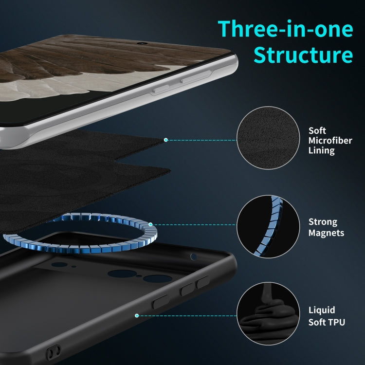 For Google Pixel 8 MagSafe Magnetic Liquid Silicone Phone Case(Black) by buy2fix