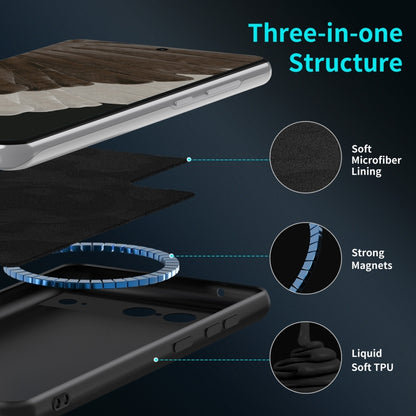 For Google Pixel 8 MagSafe Magnetic Liquid Silicone Phone Case(Black) by buy2fix