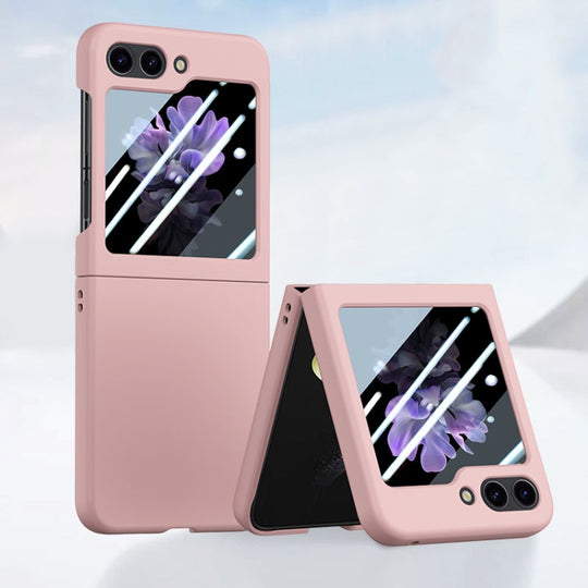 Pour Samsung Galaxy Z Flip5 Étui de téléphone à sensation de peau PC intégré à injection de carburant (rose)