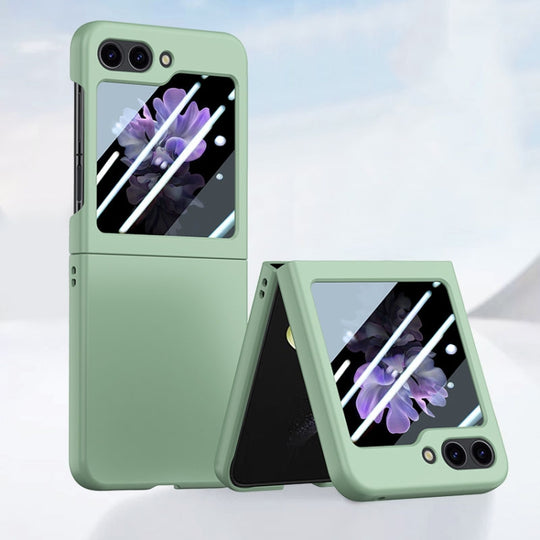 Pour Samsung Galaxy Z Flip5 Étui de téléphone à sensation de peau PC intégré à injection de carburant (vert menthe)