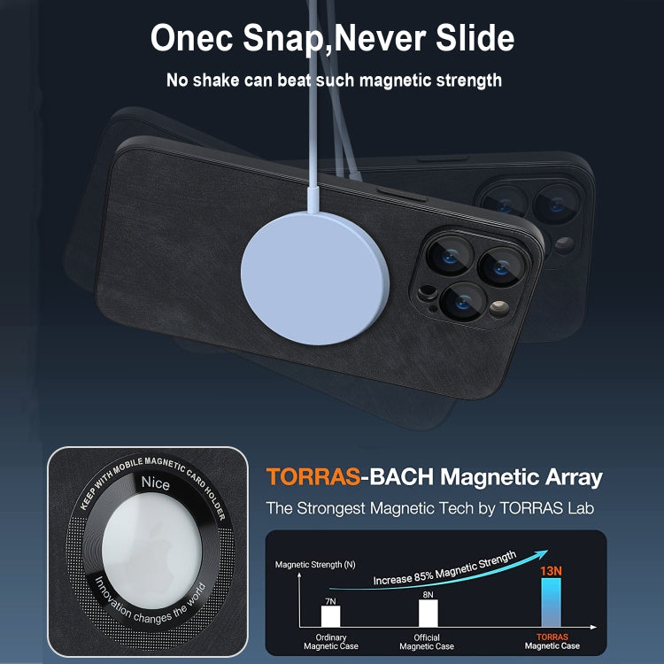 For iPhone 12 Pro Skin Feel Leather MagSafe Magnetic Phone Case(Black) by buy2fix